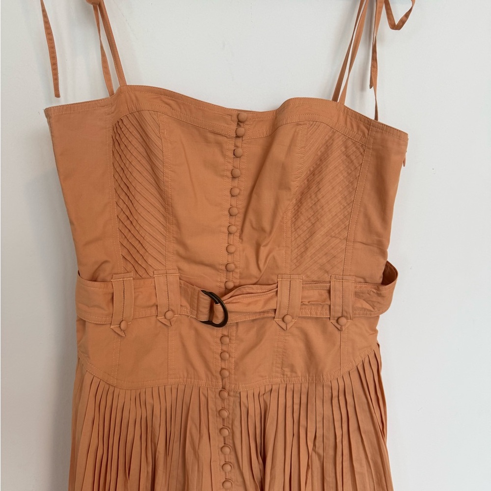 Ulla Johnson Cosette Belted Midi Dress in Pale Coral size 6 - Picture 7 of 9